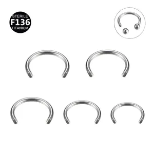 F136 Titan Hufeisen Piercing Ring Circular Barbell Korperschmuck Set Verschiedene Grossen