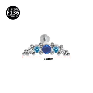 F136 Titanio Zircone Cluster Piercing Orecchino Cartilagine Labret Gioiello Corpo