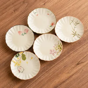 Handbemalter Keramischer Blumenuntersetzer Blumen Tier Teetassenhalter Wärmeisolierende Matte Chinesischer Stil Geschirr