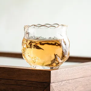High Temperature Resistant Glass Teacup Transparent Rose Bud Tea Cup Small Tasting Cup Heat-Insulated Glassware For Home