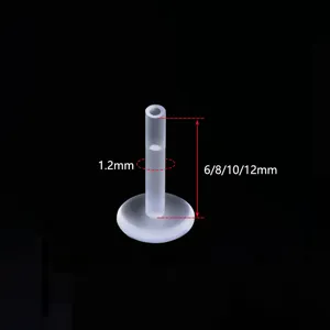 Transparante acryl labret piercing basis, 1.2mm dikte, 6-12mm lengte lichaamsierraden.