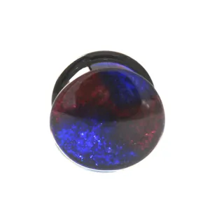 Galaxie blaues Glas Doppelausgestellt Ohrstecker Detail, atemberaubender Piercing Schmuck.