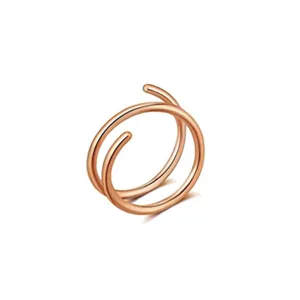 Anneau de nez double cartilage créole piercing bijoux de corps vue détail minimaliste or rose