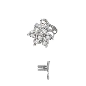 316L Stainless Steel Microdermal Piercing Crystal Flower Dermal Anchor Body Jewelry