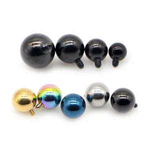 Edelstahl Piercing Kugel Ersatz Außengewinde Körperschmuck sortierte Farben Größe