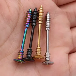 Stainless Steel Screw Body Piercing Jewelry Unique Industrial Barbell Set Punk Style