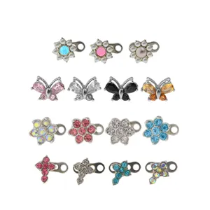Titanium Stainless Steel Dermal Anchor Top Butterfly Flower Cross Micro Skin Piercing Jewelry With Zirconia Artificial Opal