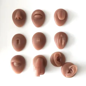 Silicone Body Piercing Model Ear Nose Lip Tongue Navel Nipple Jewelry Display Props Tattoo Practice Model Teaching Tool