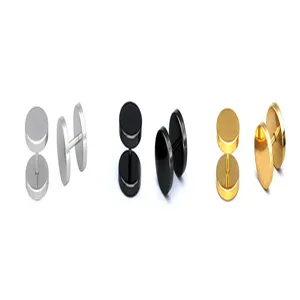 Orecchini a lobo bilanciere in acciaio inox con design a disco rotondo, stile punk minimalista.