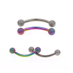 316L Stainless Steel Frosted Ball Eyebrow Ring Curved Barbell Body Piercing Jewelry For Men Women Daily Body Jewelry Accessories