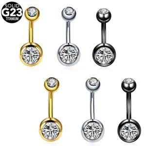 G23 Titan Zirkonia Bauchnabelpiercing Bauchnabelring Gebogene Hantel Körperpiercing Schmuck Für Damen Herren