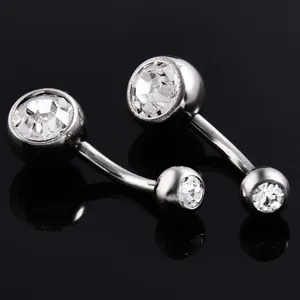 Hochwertiger Titan Kristall Nabelring Bauchdecken Piercing Schmuck mit funkelnden Steinen.