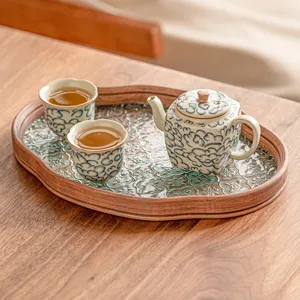 Service à Thé Kung Fu Chinois Théière et Tasses en Porcelaine Ru Kiln avec Motif de Nuage Porte-Bonheur Ensemble de Thé en Céramique