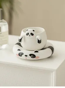 Set infusore per tè panda in ceramica simpatico filtro per tè sfuso e accessori