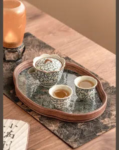 Cloud pattern Ru kiln ceramic kung fu tea set with teapot and two cups for home use.