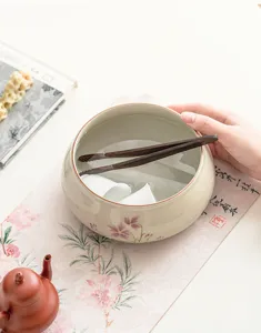 Handgeschilderde madeliefje keramische theewas waterbak kung fu theeset accessoire groot