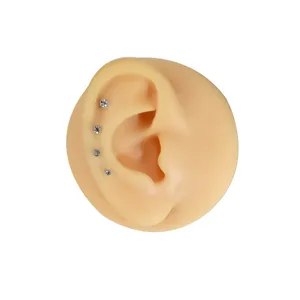 Stainless steel cubic zirconia body piercing stud earrings trendy fashion jewelry for women men