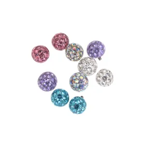 Bunte Kristall Ton Piercing Kugeln Titan Stahl Ersatz kugelige Koerper Schmuck Zubehoer.
