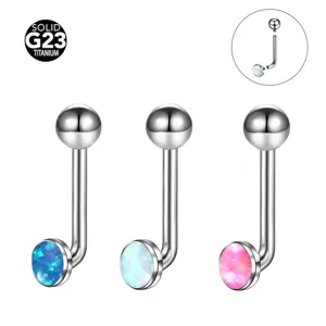 Piercing per il corpo in titanio G23 barra a L con pietre opale, 3 colori disponibili
