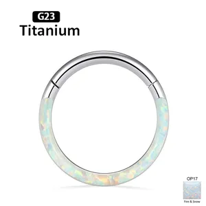 Anello naso segmento cerniera opale titanio G23 septum clicker gioiello piercing