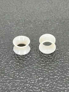 Soft silicone double flared ear tunnels, comfortable flesh plug body piercing jewelry for stretching ears.
