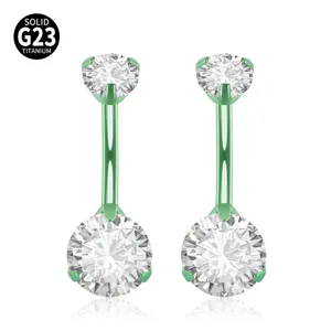 Piercing Ombelico Titanio G23 14G Zircone Filettatura Interna Gioiello Corpo Accessorio