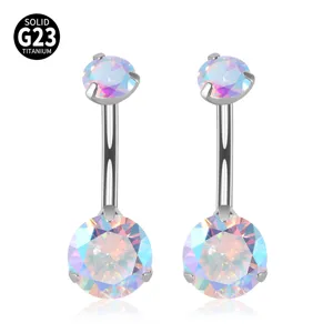 Piercing Ombelico in Titanio G23 con bellissime pietre di zircone scintillanti colorate