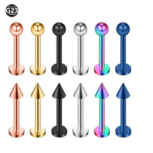 G23 Titanium Labret Stud Lipringen Kraakbeen Piercing Oor Sieraden In Diverse Kleuren