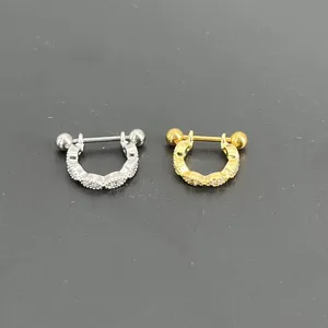 Edelstahl 0.8x8mm Barbell Kristall Ohr Knorpel Piercing Schmuck für Damen Herren.