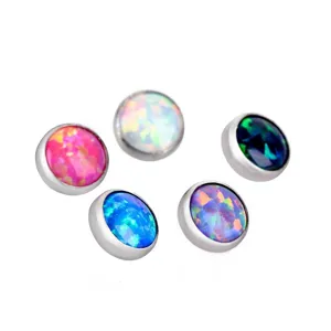 G23 titanium opal piercing dermal anchor top vibrant multi-color DIY body jewelry accessory