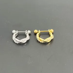 Edelstahl 0.8x8mm Barbell Kristall Ohrknorpel Piercing Schmuck Detailansicht Produkt