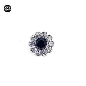 ASTM F136 Titaan Zonnebloem Dermale Anker Lip Oor Piercing Sieraden Hoge Kwaliteit