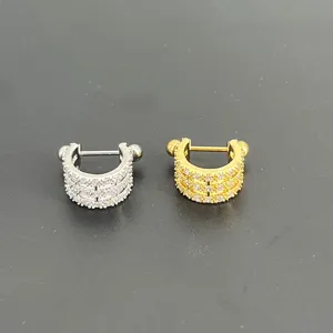 Edelstahl Barbell Zirkon Ohrklemme Piercing Schmuck Set, in Größe 0,8x8mm erhältlich.
