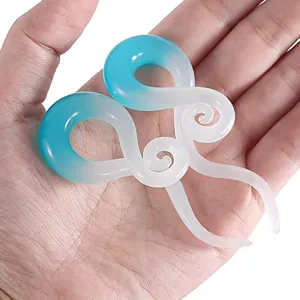 Glas Ohr Dehner Spirale Piercing Schmuck blau weiss Farbverlauf Korper Piercing neu