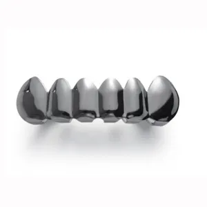 Fashion hip hop teeth grills metallic solid top bottom grillz fashion body jewelry accessory