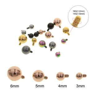 316L Edelstahl Innengewinde Ersatzkugeln Für Lippenring Labret Stecker Piercing Schmuck Galvanisiertes Zubehör
