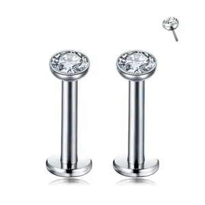G23 Titan Labret Stecker Detailansicht Push Pin Knorpel Ohr Piercing Schmuck Design