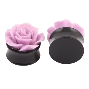 Rosenblüte Acryl Ohrstöpsel Tunnel Dehner Piercing Schmuck Mode Accessoires für Damen