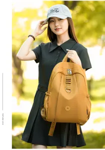 Casual nylon backpack daily outdoor travel lightweight stylish design detailed view chic
