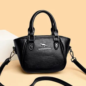 Sac Boston en Cuir PU pour Femmes Décontracté Minimaliste Sous les Bras Sac Bandoulière Mode Couleur Unie Sac à Main