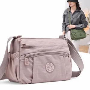 Women Casual Nylon Crossbody Bag Multi-Pocket Lightweight Shoulder Bag Travel Daily Handbag Waterproof Fashion Ladies Purse