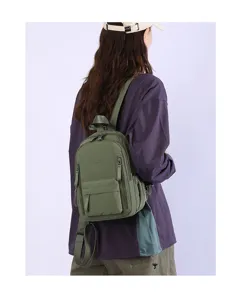 Multi-functional casual mini backpack for women, stylish daily commuter shoulder and chest bag.