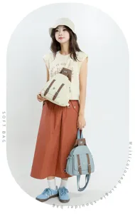 Zaino convertibile in tela da donna, mini borsa a tracolla casual e pratica per tutti i giorni.