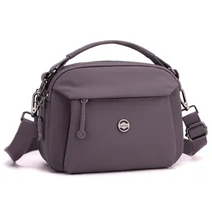 Stylish multi-layer nylon women crossbody bag casual shoulder handbag with top handle.