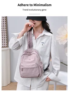 Korean style lightweight nylon backpack for women casual daily commuting school travel