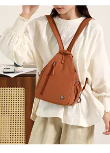 Casual nylon chest bag for women, multi-layer design, perfect for outdoor and daily wear.
