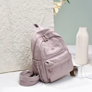 Korean Style Lightweight Nylon Backpack Large Capacity Casual School Bookbag Travel Commute Daypack For Women