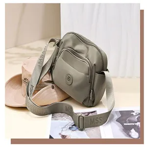 Nylon Crossbody Bag Womens Casual Shoulder Bag Multi-Pocket Daily Commuter Handbag