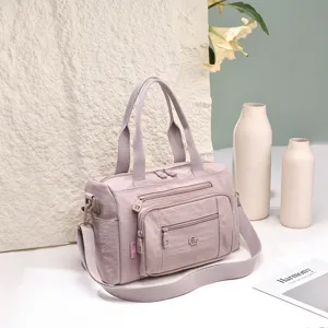 Borsa a tracolla in nylon impermeabile, pratica borsa casual con tasche multiple per donna.
