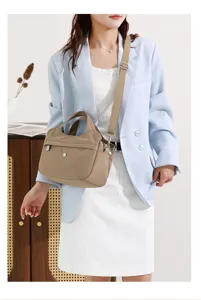 Casual nylon crossbody shoulder bag for women, multi-compartment design, perfect for summer.